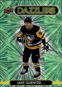 2021-22 Upper Deck Series 1 - Dazzlers - Green #DZ-36 Jake Guentzel - Pittsburgh Penguins - A