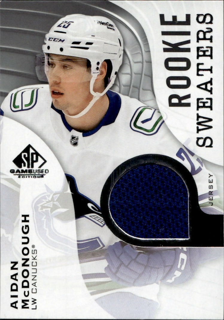2023-24 Upper Deck SP Game Used Hockey - Rookie Sweaters #RS-AM Aidan McDonough - Vancouver Canucks - A