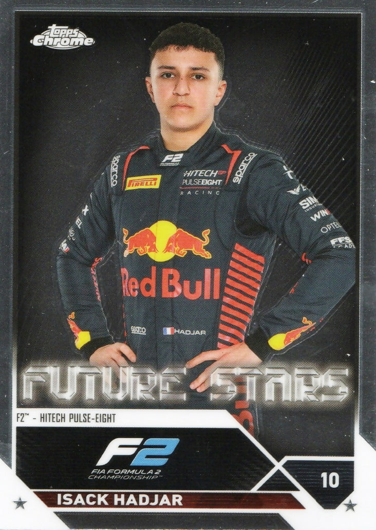 2023 Topps Chrome Formula 1 Base #77 - F2 Drivers Isack Hadjar - F2 Htech Pulse-Eight - A