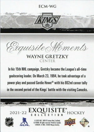 2021-22 Upper Deck Black Diamond - Exquisite Collection Moments #ECM-WG Wayne Gretzky - Los Angeles Kings - B