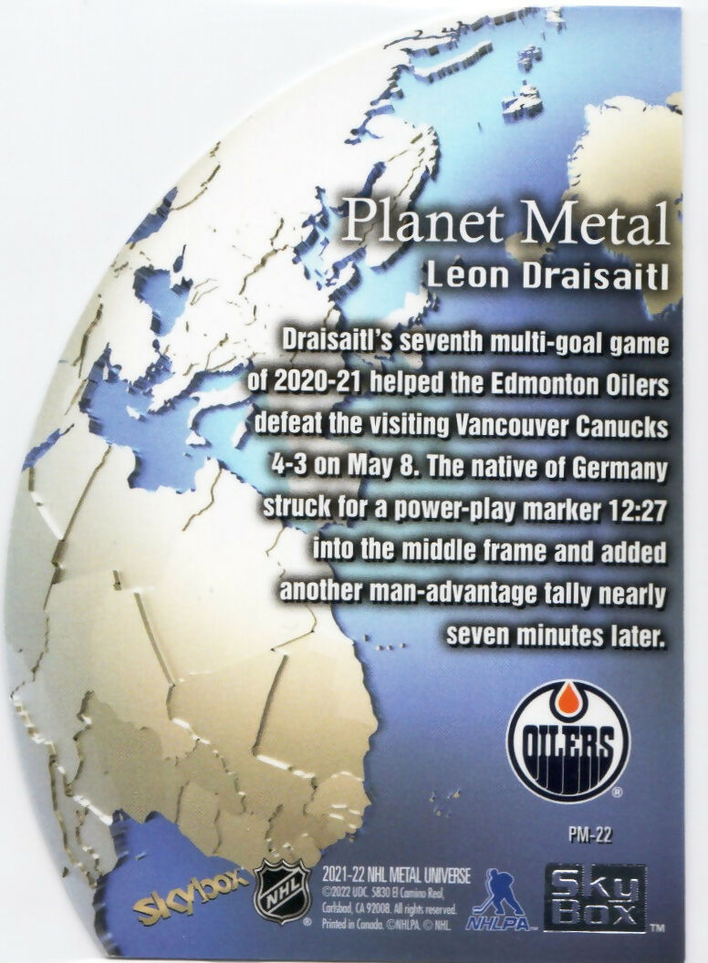 2021-22 Upper Deck Skybox Metal Universe - Planet Metal #PM-22 Leon Draisaitl - Edmonton Oilers - B