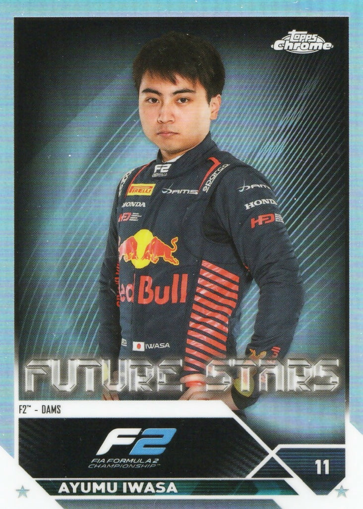 2023 Topps Chrome Formula 1 Base #84 - F2 Drivers - Refractor Ayumu Iwasa - F2 Dams - A