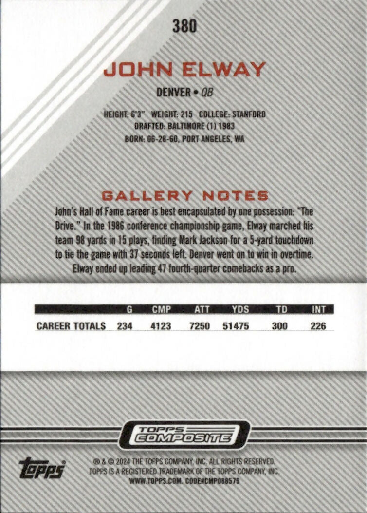 2023 Topps Composite #380 John Elway Denver Broncos
