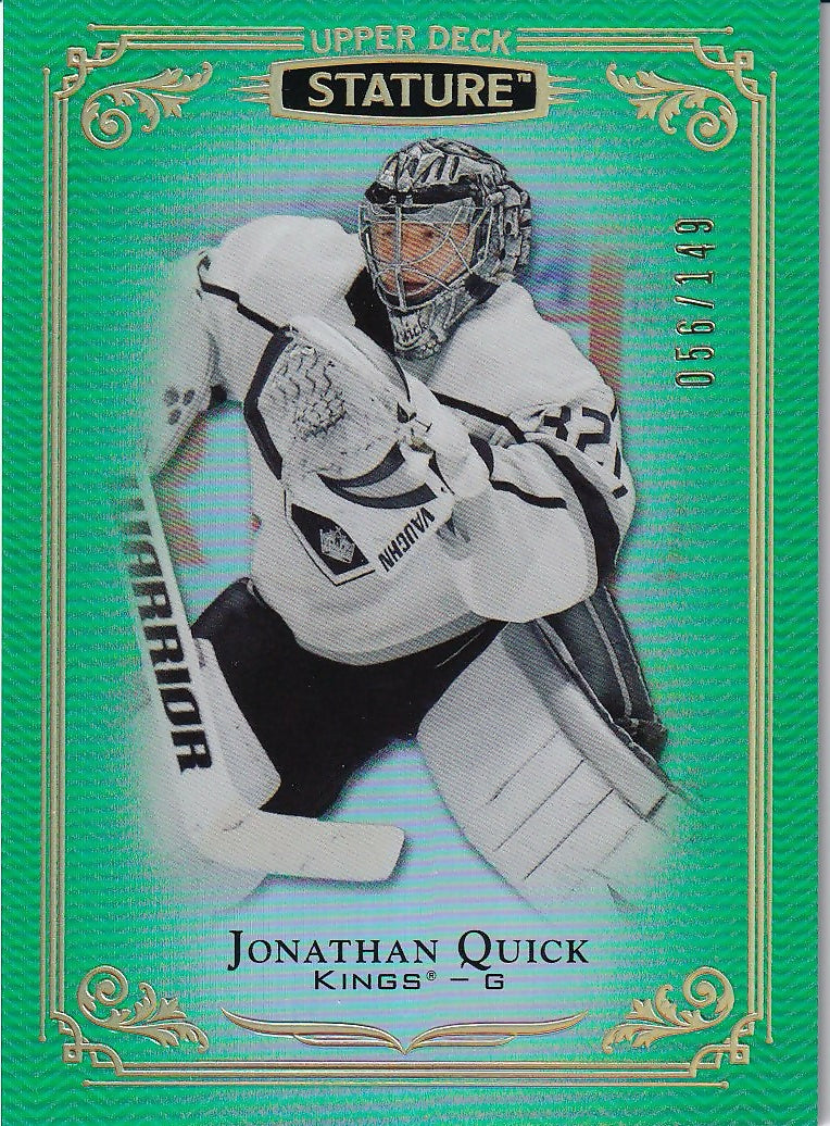 2019-20 Upper Deck Stature Green #34 Jonathan Quick Los Angeles Kings