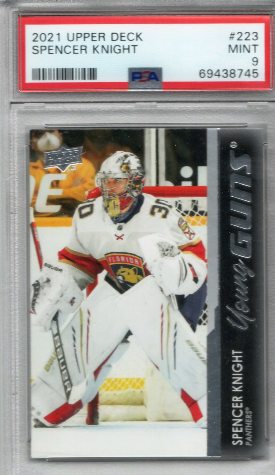 2021-22 Upper Deck Series 1 Hockey - Base - Young Guns #223 Spencer Knight - Florida Panthers (PSA Graded 9) - A