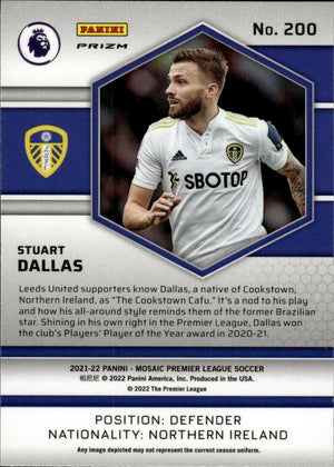 2021-22 Panini Mosaic Premier League - Base - Red Mosaic Prizm #200 Stuart Dallas - Leeds United