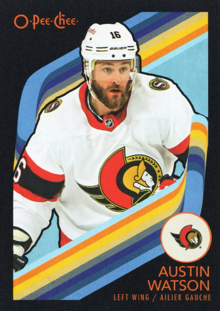 2023-24 Upper Deck O-Pee-Chee Hockey - Base - Retro - Black /100 #265 Austin Watson - Ottawa Senators
