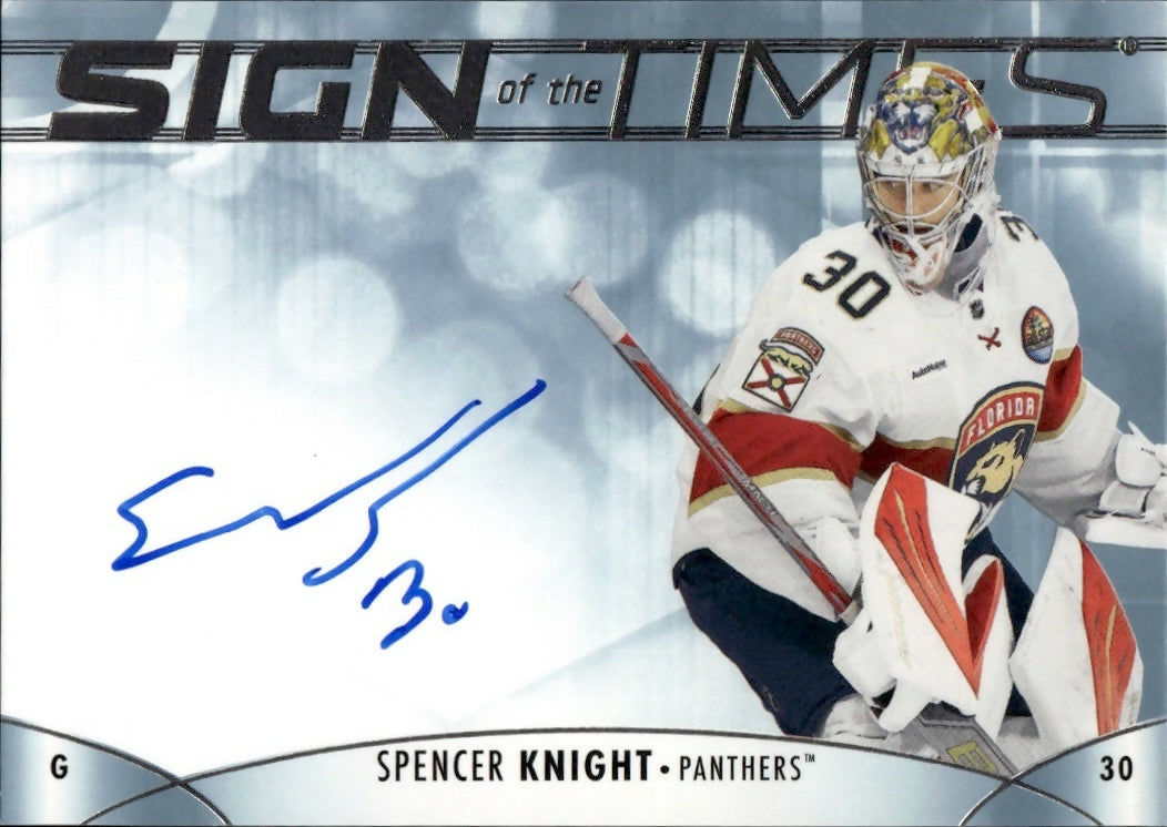 2023-24 Upper Deck SP Authentic Hockey - Sign Of The Times #SOTT-SK Spencer Knight - Florida Panthers - A