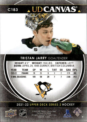 2021-22 Upper Deck Series 2 Hockey - UD Canvas #C183 Tristan Jarry - Pittsburgh Penguins - B