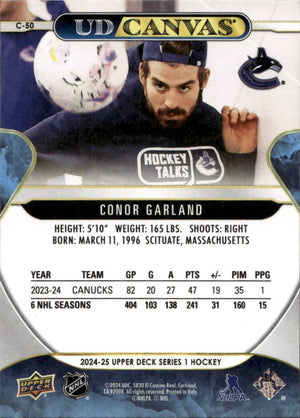 2024-25 Upper Deck Series 1 Hockey - UD Canvas #C-50 Conor Garland - Vancouver Canucks - B