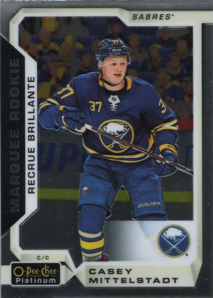 2018-19 O-Pee-Chee Platinum Hockey - Base - Marquee Rookie #190 Casey Mittelstadt - Buffalo Sabres