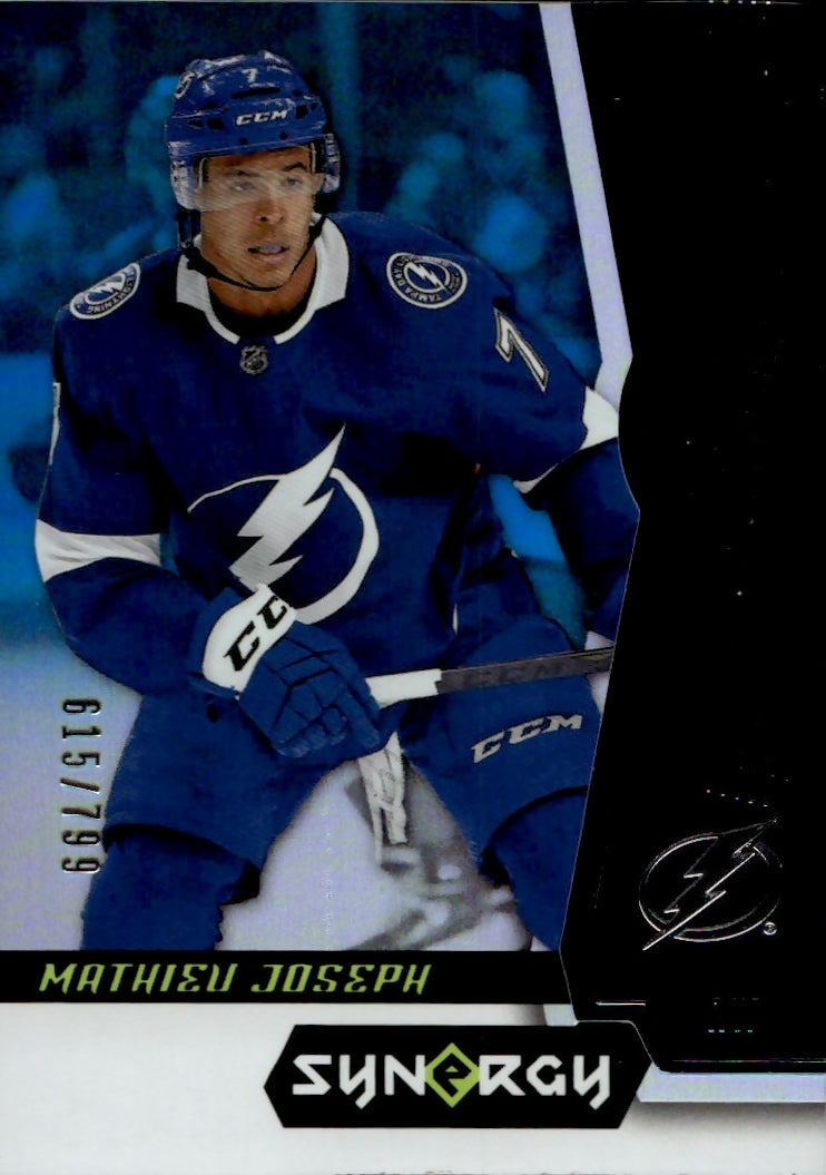 2018-19 Upper Deck Synergy - Base - Blue - Rookie /799 #49 Mathieu Joseph - Tampa Bay Lightning