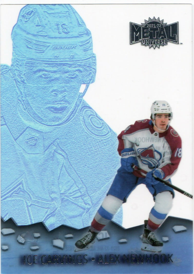 2021-22 Upper Deck Skybox Metal Universe Hockey - Ice Carvings #IC-28 Alex Newhook - Colorado Avalanche - A