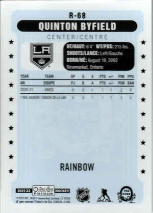 2021-22 Upper Deck O-Pee-Chee Platinum Hockey - Retro - Rainbow #R-68 Quinton Byfield - Los Angeles Kings