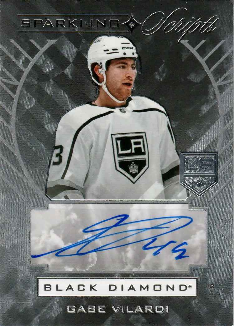 2021-22 Upper Deck Black Diamond - Sparkling Scripts #SC-GV Gabe Vilardi - Los Angeles Kings - A