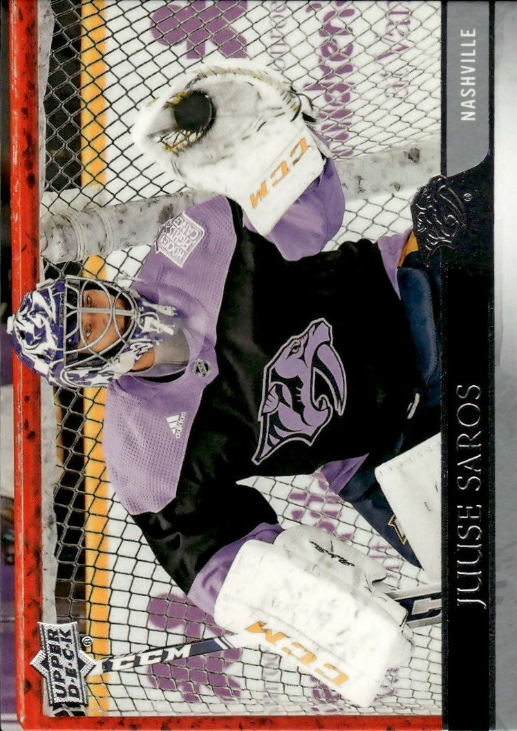 2020-21 Upper Deck Series 1 Hockey #107 Juuse Saros - Nashville Predators