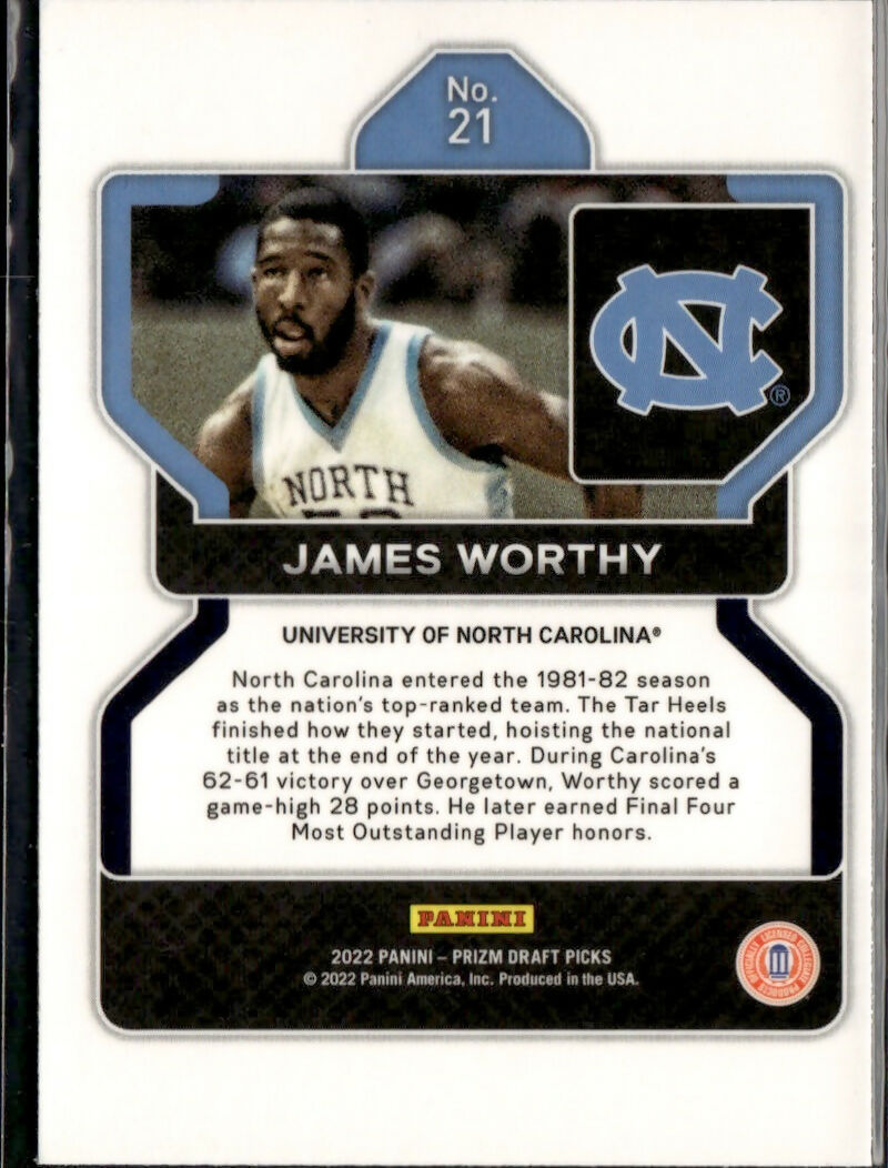2022 Panini Prizm Draft Picks Basketball - Base #21 James Worthy - North Carolina - B