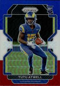 2021 Panini Prizm Football Base - Red White And Blue Prizm #350 Tutu Atwell RC Los Angeles Chargers - A