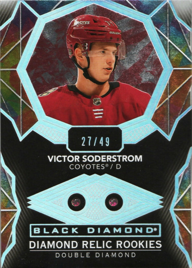 2020-21 Upper Deck Black Diamond - Diamond Relic Rookie Gems - Ruby :49 #BDR-VS Victor Soderstrom - Arizona Coyotes - A