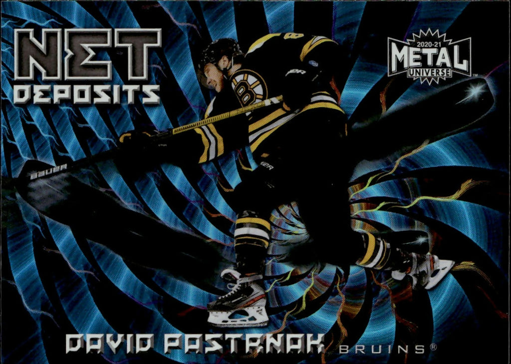 2020-21 Upper Deck Skybox Metal Universe - Net Deposits #ND-17 David Pastrnak - Boston Bruins - A