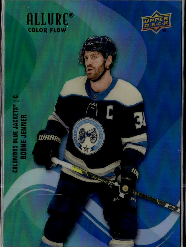 2022-23 Upper Deck Allure Hockey - Color Flow - Green-Blue #SF-63 Boone Jenner - Columbus Blue Jackets
