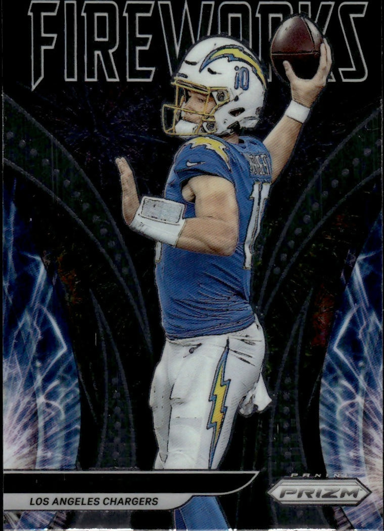 2026 Panini Prizm Football - Fireworks #F-18 Justin Herbert Los Angeles Chargers - A