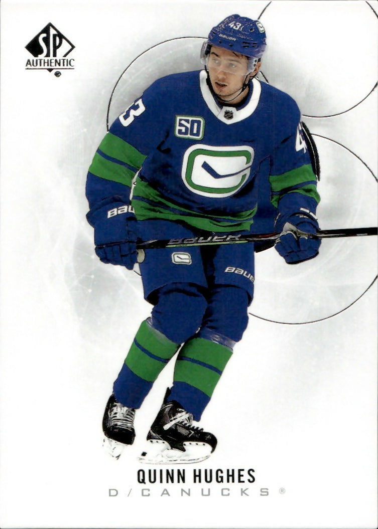 2020-21 Upper Deck Sp Authentic Hockey - Base #55 Quinn Hughes - Vancouver Canucks - A