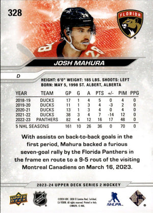 2023-24 Upper Deck Series 2 Hockey - Base #328 Josh Mahura - Florida Panthers - B