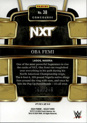 2024 Panini Select WWE - Concourse - Light Blue Prizm:249 #38 Oba Femi - B