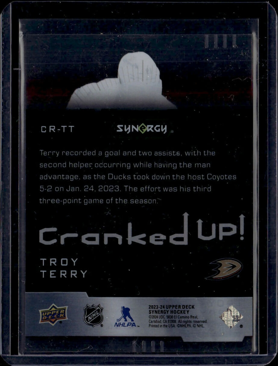 2023-24 Upper Deck Synergy Hockey - Cranked Up - Red :599 #CR-TT Troy Terry - Anaheim Ducks - B