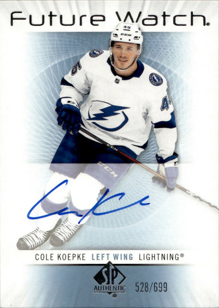 2022-23 Upper Deck SP Authentic - 2012-13 Retro Autographed Future Watch :699 #RFWA-CK Cole Koepke - Tampa Bay Lightning - A
