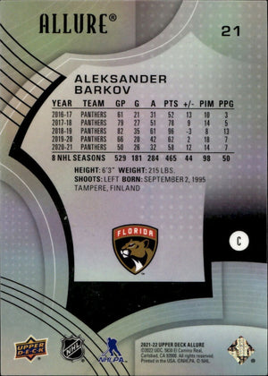2021-22 Upper Deck Allure Hockey - Base #21 Aleksander Barkov - Florida Panthers - B