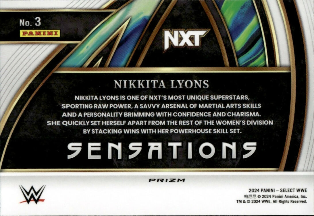 2024 Panini Select WWE - Sensations - Prizm #3 Nikkita Lyons - B