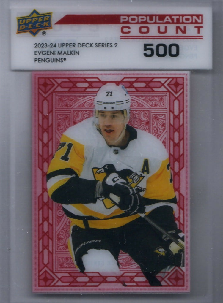 2023-24 Upper Deck Series 2 Hockey - Population Count #PC-34 Evgeni Malkin - Pittsburgh Penguins - AA