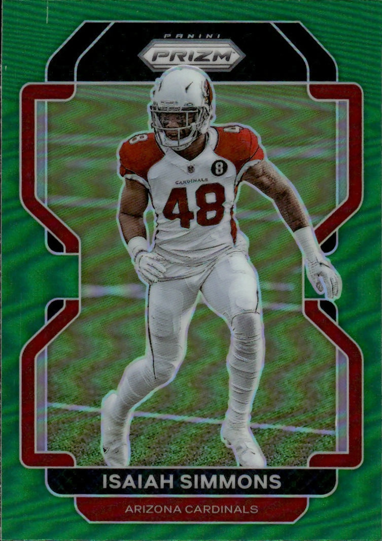 2021 Panini Prizm Football Base - Green Prizm #81 Isaiah Simmons Arizona Cardinals - A