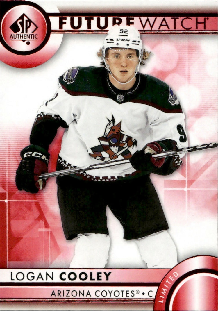 2023-24 Upper Deck SP Authentic Hockey - Base - Red Limited #185 Logan Cooley - Arizona Coyotes - A