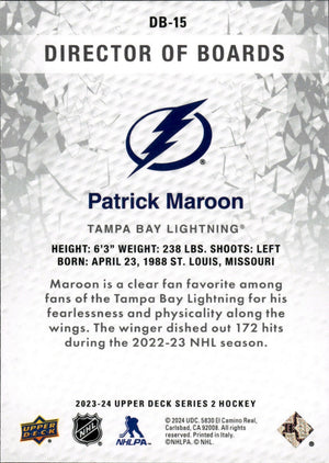 2023-24 Upper Deck Series 2 Hockey - Director of Boards #DB-15 Patrick Maroon - Tampa Bay Lightning