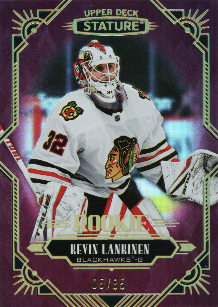 2020-21 Upper Deck Stature - Base - Red :85 #122 Kevin Lankinen - Chicago Blackhawks - A