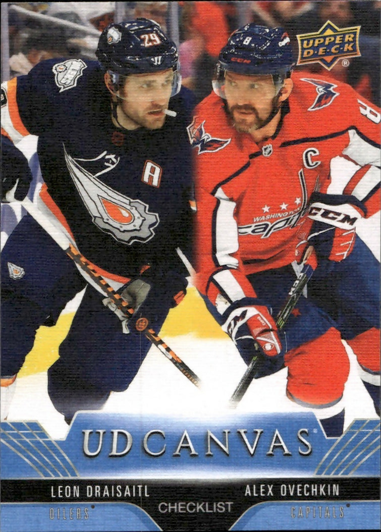 2023-24 Upper Deck Series 1 Hockey - UD Canvas #C-90 Checklist - Leon Draisaitl:Alex Ovechkin - A