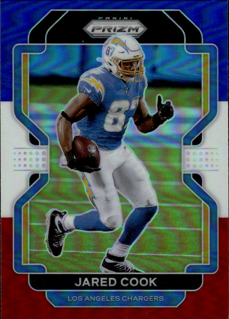 2021 Panini Prizm Football Base - Red White And Blue Prizm #168 Jared Cook Los Angeles Chargers - A