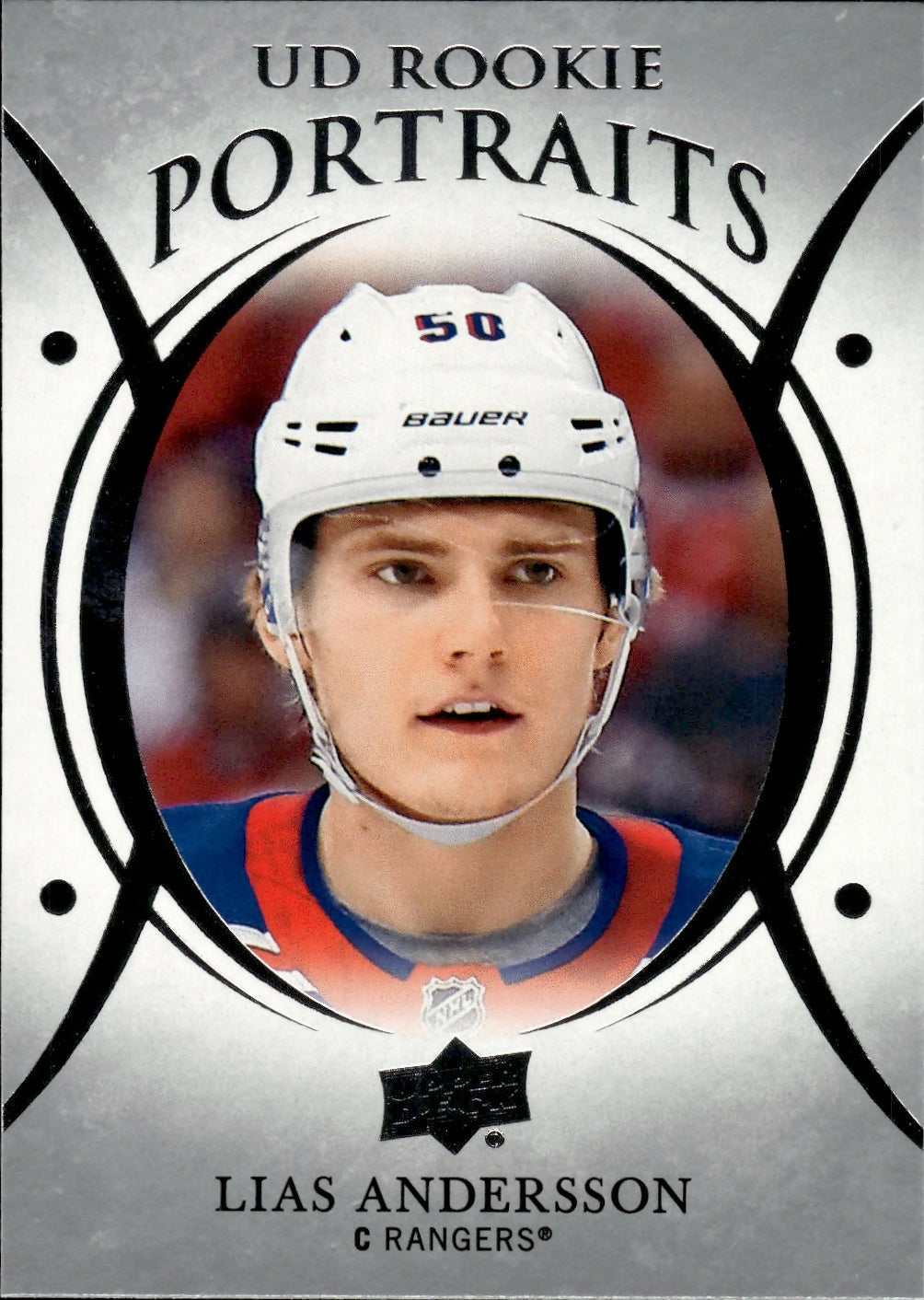 2018-19 Upper Deck Series 1 Hockey - UD Portraits - Rookie #P-49 Lias Andersson - New York Rangers