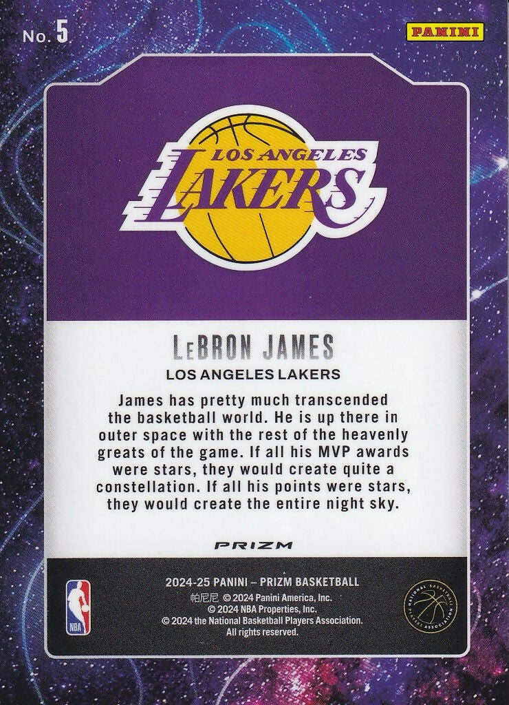 2024-25 Panini Prizm Deep Space Prizms Silver #5 LeBron James Los Angeles Lakers