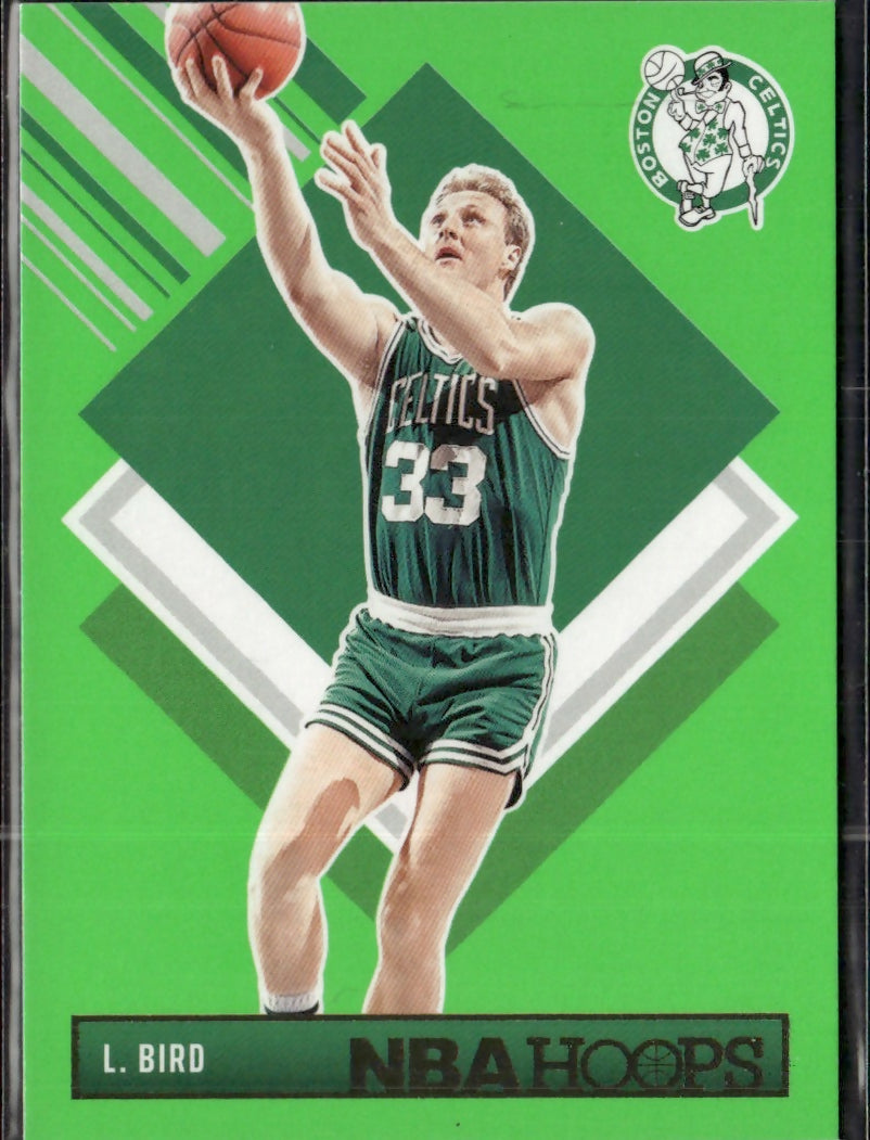 2024-25 Hoops Neon Green Flood #299 Larry Bird Boston Celtics