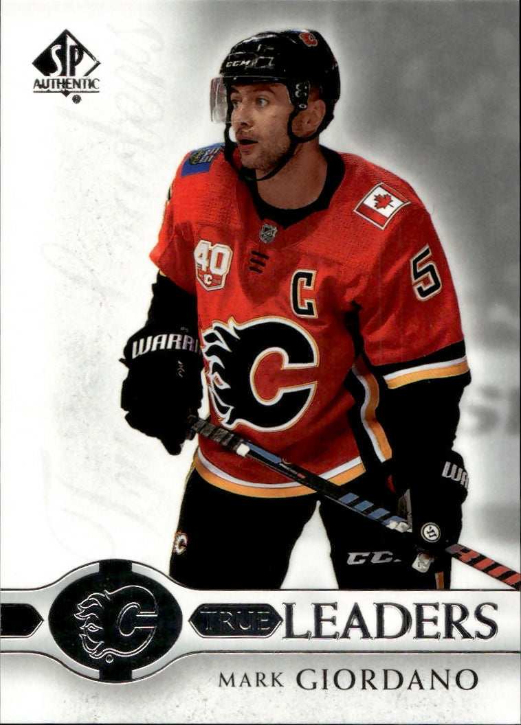 2020-21 Upper Deck SP Authentic Hockey -True Leaders #TL-MG Mark Giordano - Calgary Flames - A