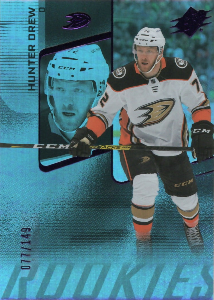 2022-23 Upper Deck SPX Hockey -  Rookies - Purple :149 #137 Hunter Drew - Anaheim Ducks - A