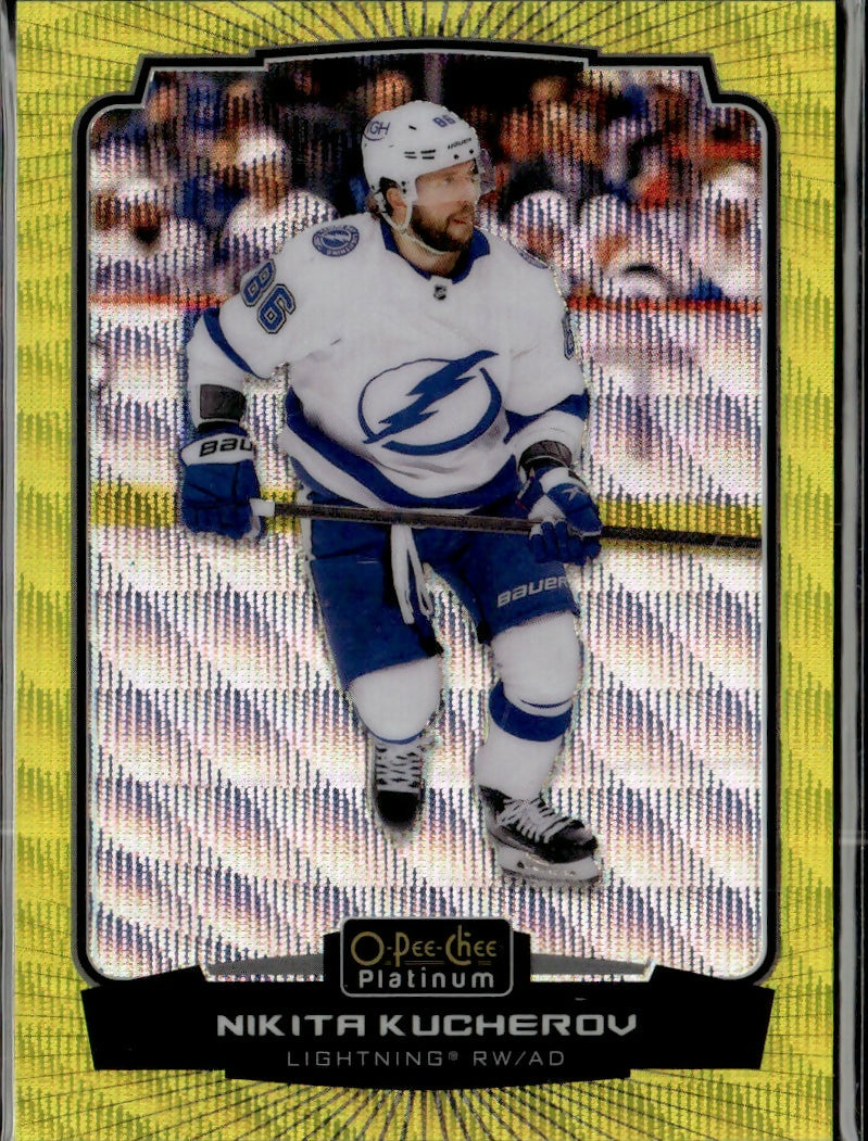 2022-23 Upper Deck O-Pee-Chee Platinum Hockey - Base - Neon Yellow Surge #84 Nikita Kucherov - Tampa Bay Lightning - A