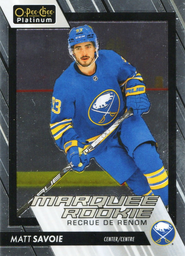 2023-24 Upper Deck O-Pee-Chee Platinum Hockey - Base - Marquee Rookie #297 Matt Savoie - Buffalo Sabres - A
