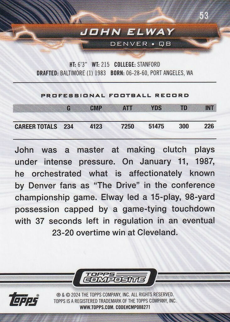 2023 Topps Composite #53 John Elway Denver Broncos