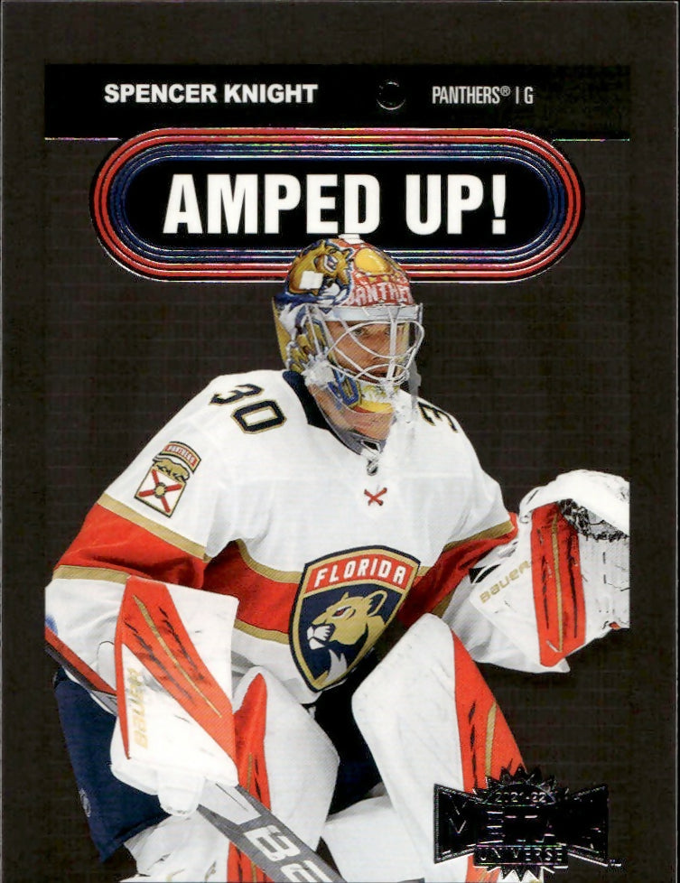 2021-22 Upper Deck Skybox Metal Universe Hockey - Amped Up #AU-16 Spencer Knight - Florida Panthers - A
