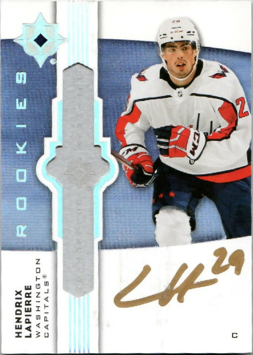 2021-22 Upper Deck Ultimate Collection Hockey - Ultimate Emblems - Rookies Auto #UE-HL Hendrix Lapierre - Washington Capitals - A